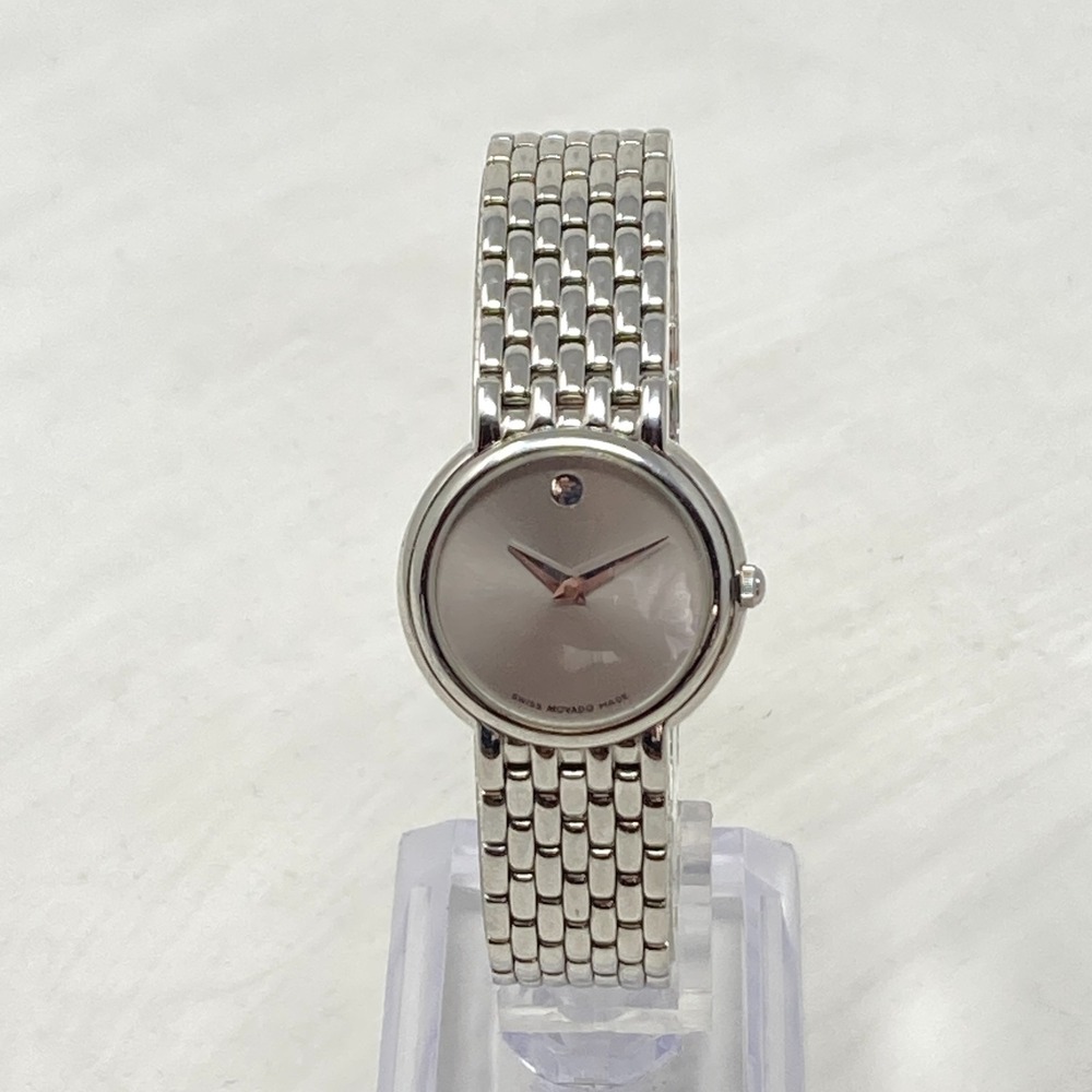 Movado Museum Watch Women 23mm Silver Tone 84.A1.1835 Swiss New Battery 6.5" - Picture 4 of 16